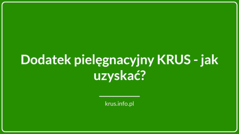 Dodatek pielęgnacyjny KRUS